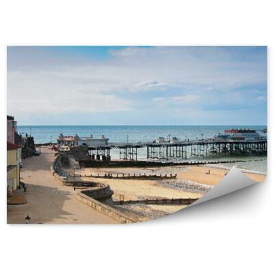 Fototapeta Nadmorskie miasteczko anglia plaża budynki
