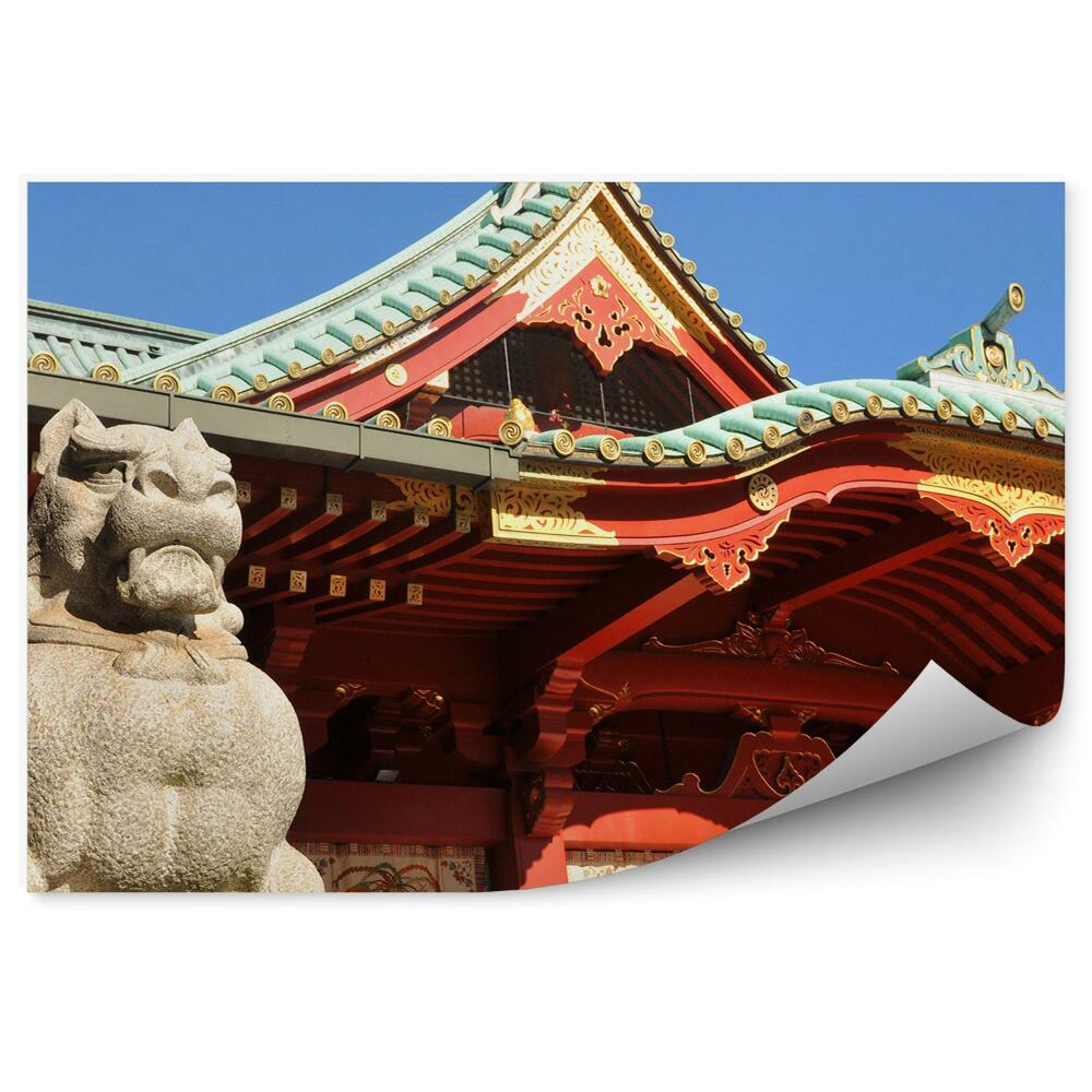 Okleina na ścianę japońska świątynia lew Tokio