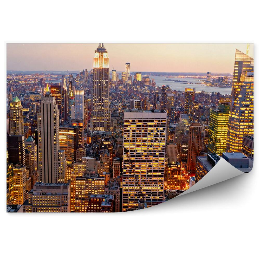 Fototapeta Manhattan wieżowce światła Nowy Jork