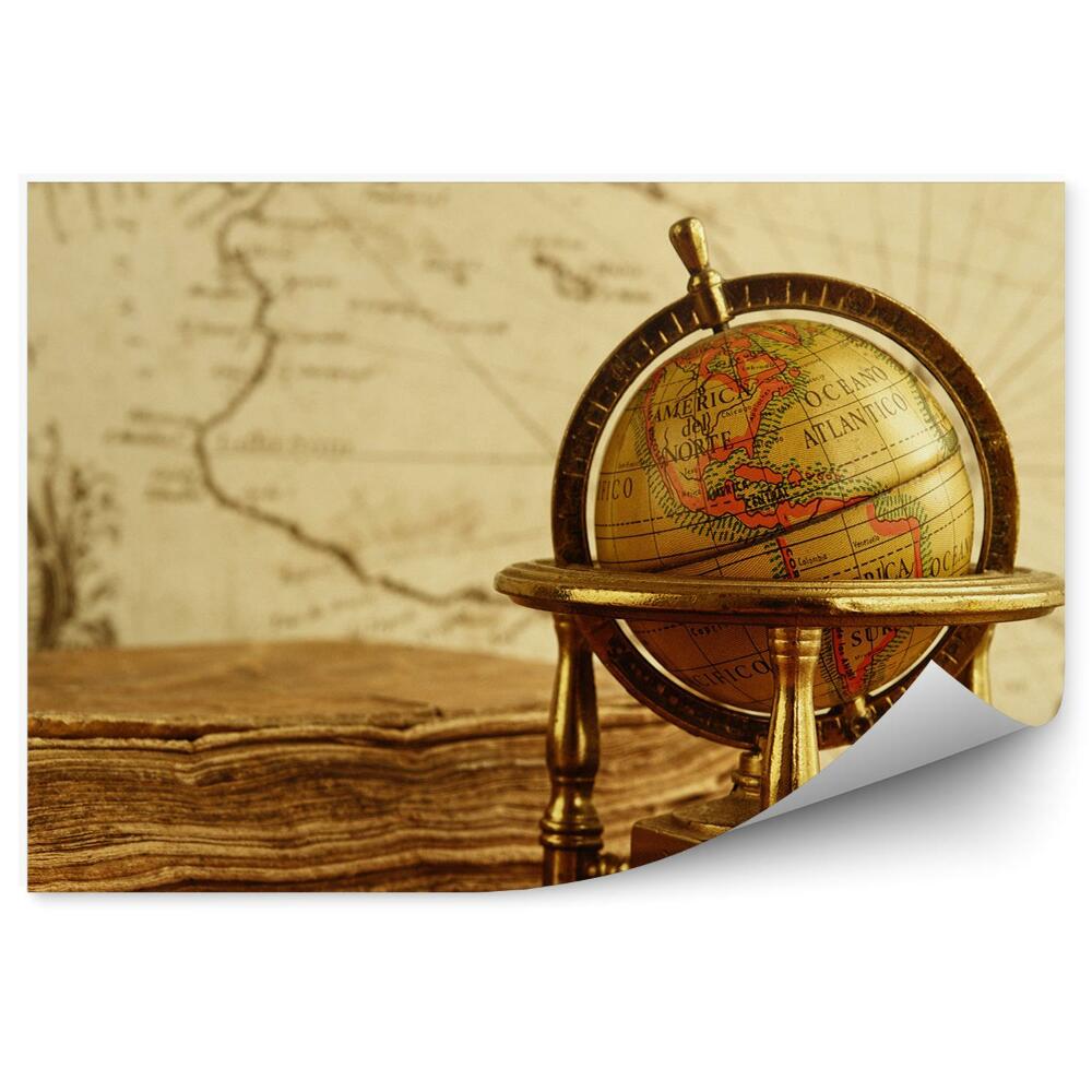 Okleina ścienna Mapa globus książka