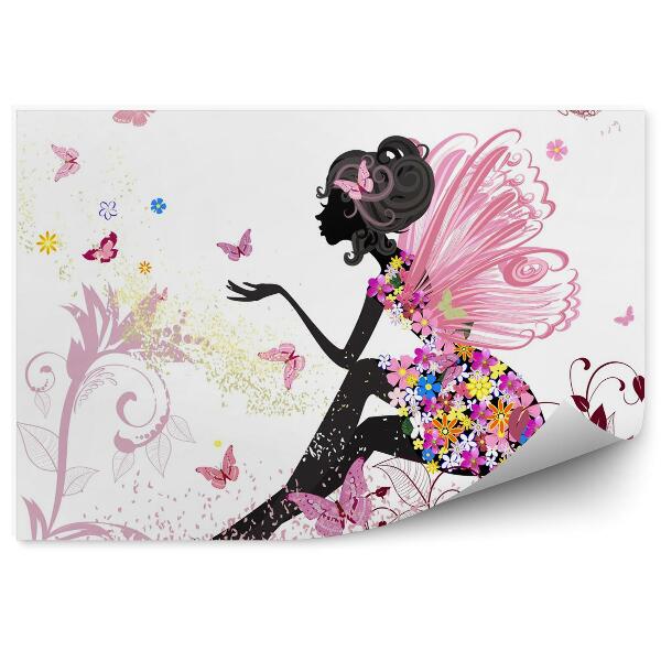 Fototapeta Flower fairy w otoczeniu motyl