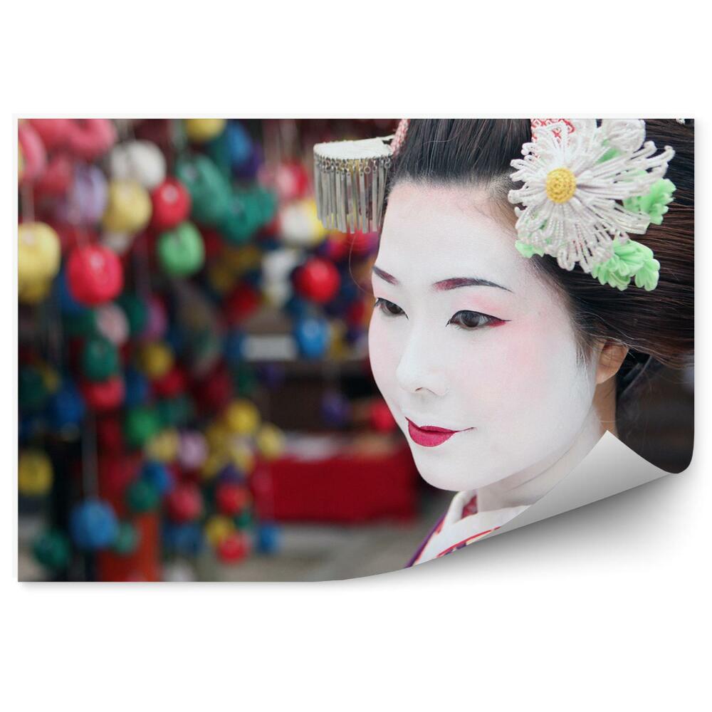 Fotopeta Portret gejsza fioletowe kimono japonia