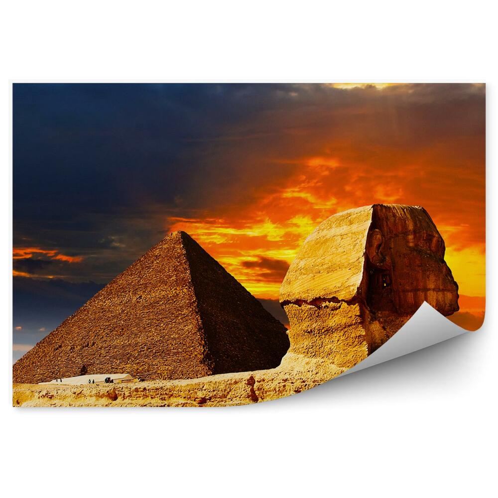 Okleina na ścianę Zachód słońca sfinks piramidy egipt