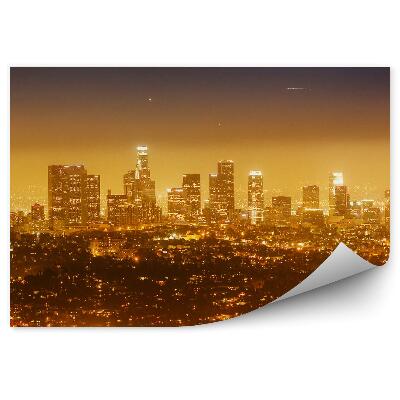 Fototapeta Chicago noc panorama wieżowce światła zachód słońca