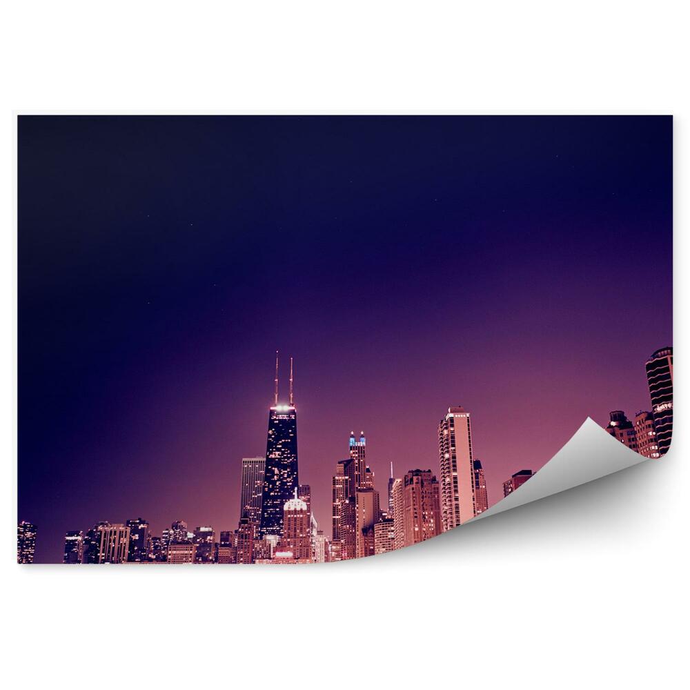 Fototapeta na ścianę Chicago wieżowce ocean drzewa światła