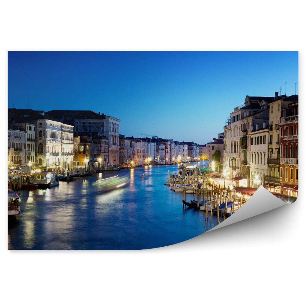 Fototapeta na ścianę kanał Grande Wenecja budynki łodzie światła