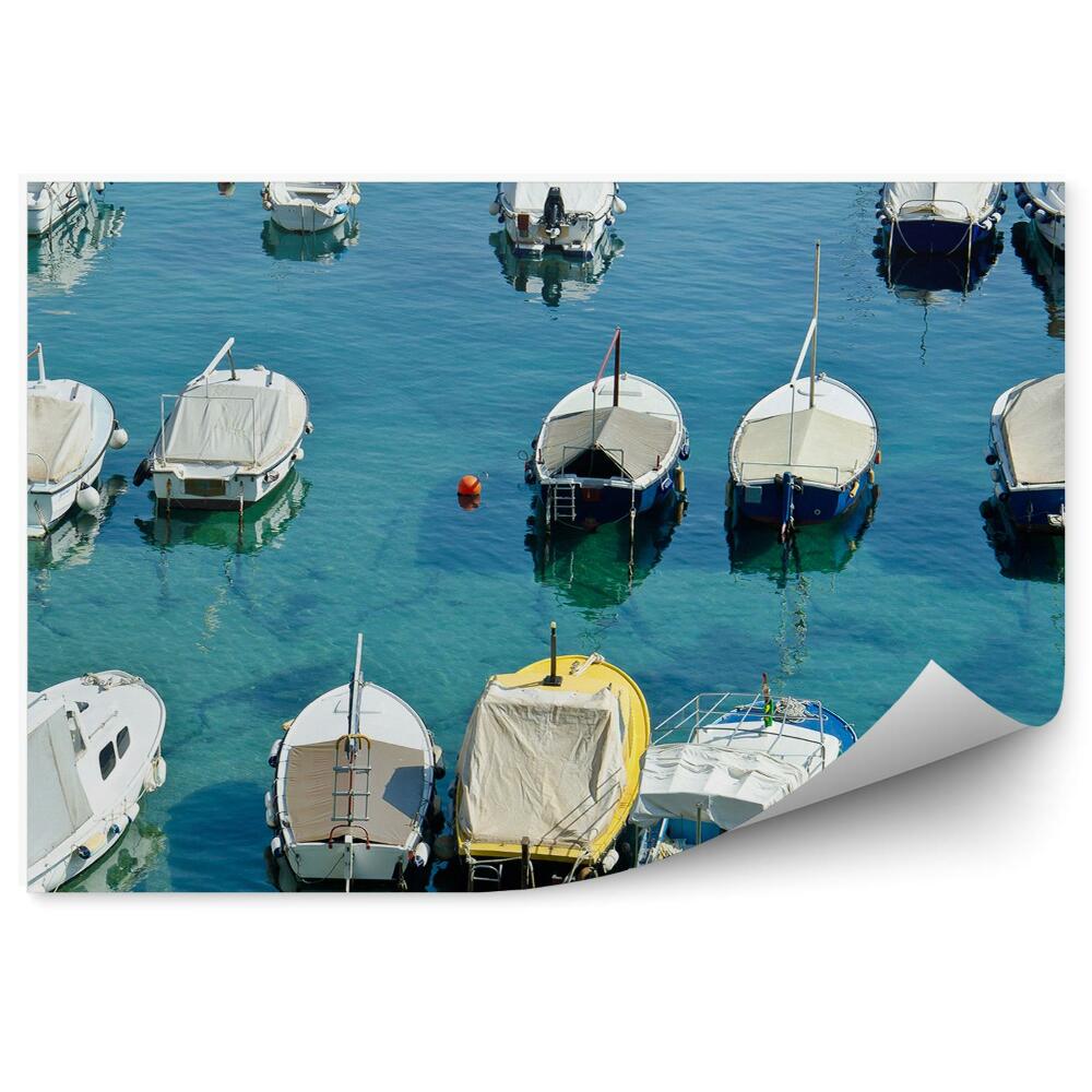 Okleina na ścianę Adriatyk łodzie błękitna woda