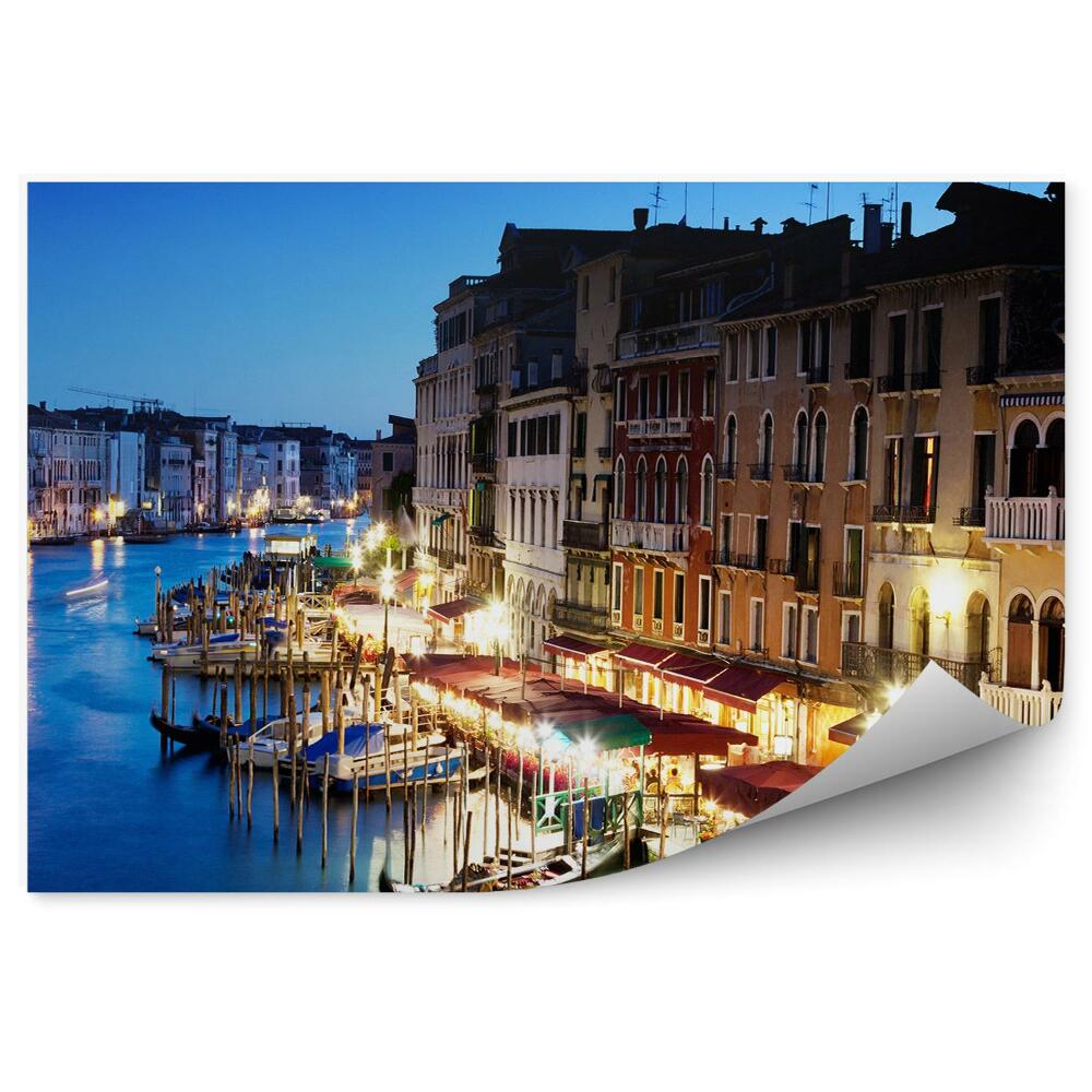 Fototapeta na ścianę kanał Grande Wenecja budynki łodzie światła Włochy