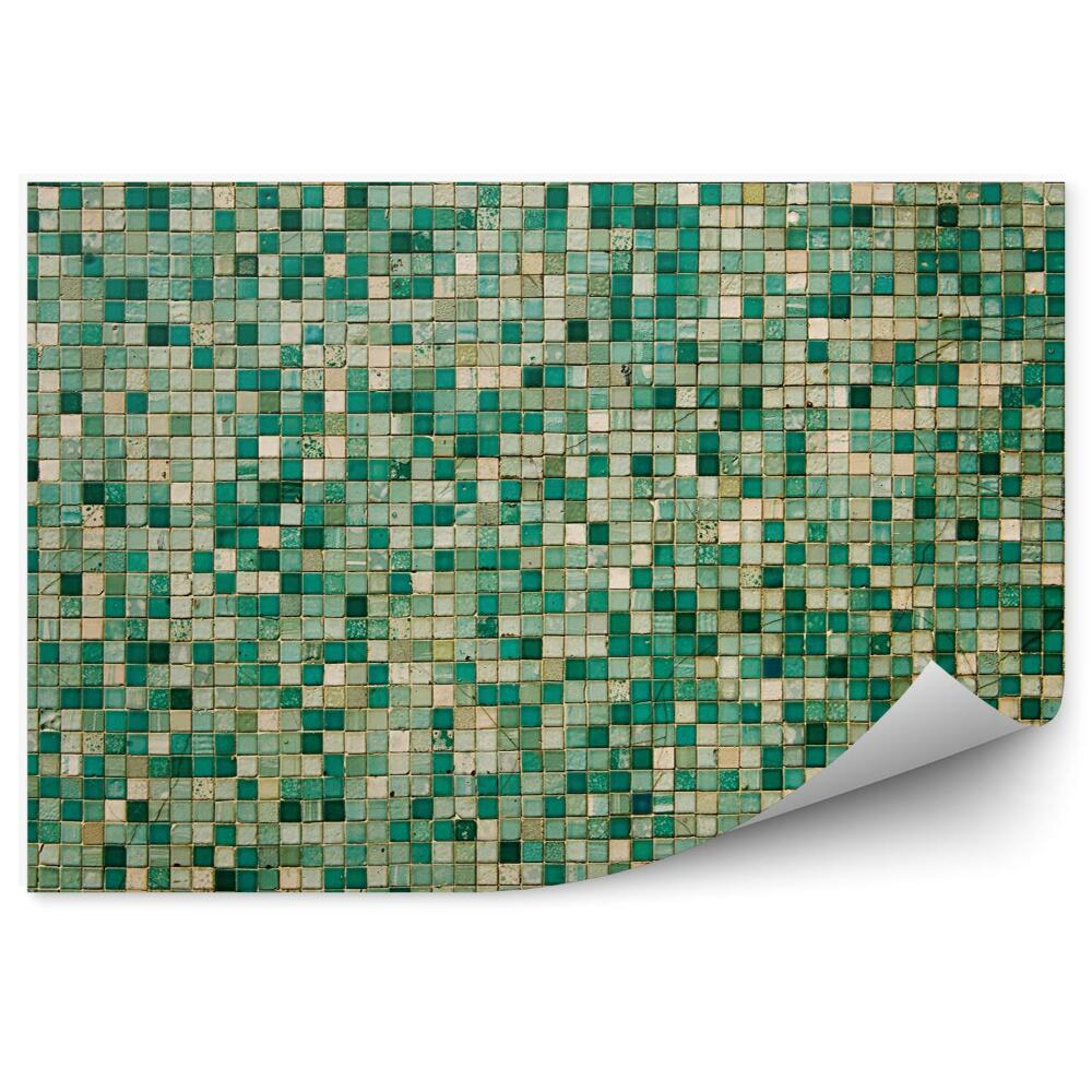 Fototapeta Małe zielone kafelki mozaika