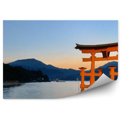 Fototapeta Brama miyajima woda góry wyspy japonia