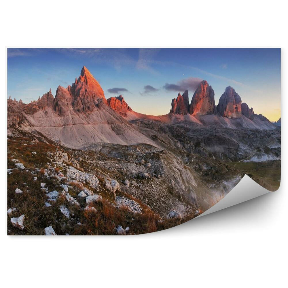 Fototapeta Zachód słońca panorama dolomitów we włoszech