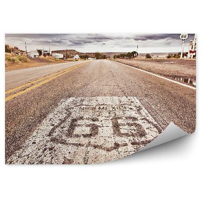 Okleina na ścianę Stara droga 66 ulica pochmurne niebo