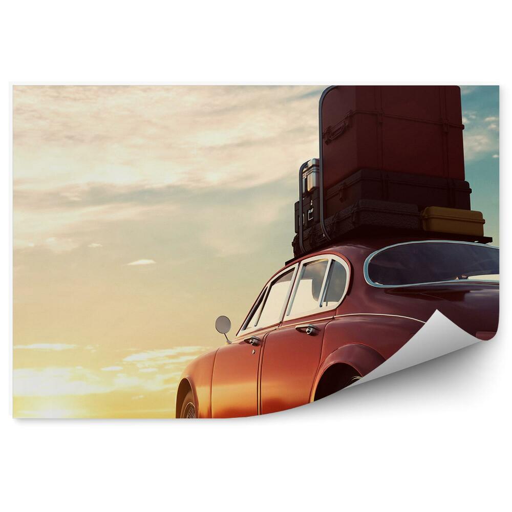 Fotopeta Red retro samochód wlaizki podróż