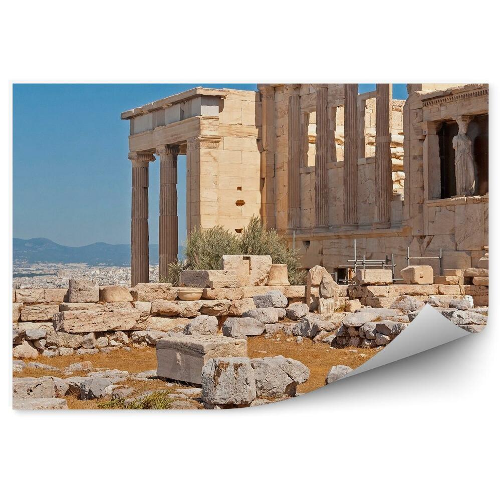 Okleina na ścianę Akropol starożytne ruiny Ateny kamienie niebo góry