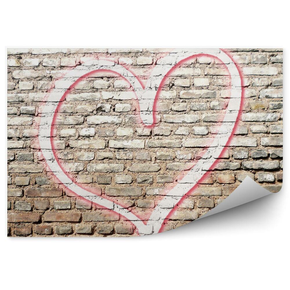 Fotopeta Serce miłość graffiti mur cegły ściana