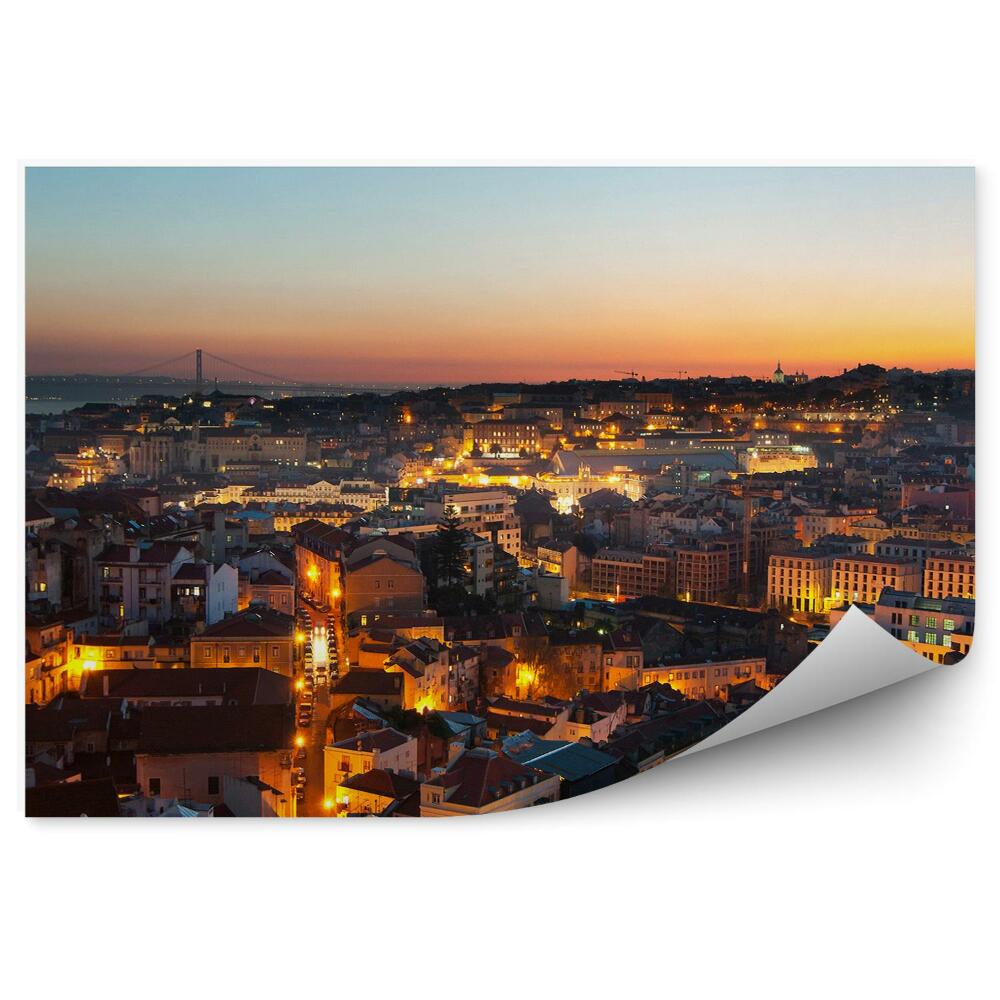 Fototapeta na ścianę widok z lotu ptaka budynki zachód słońca Lizbona