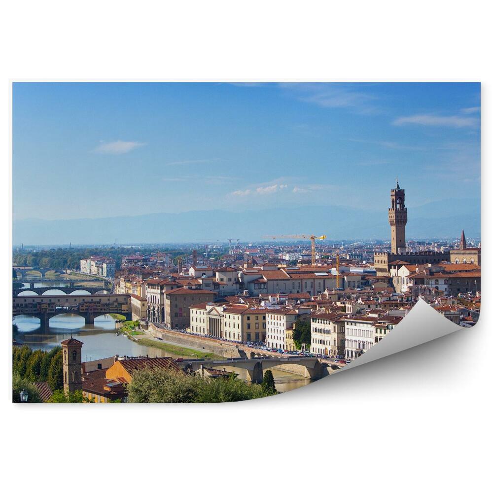 Fototapeta most złotników rzeka budynki rzeka Florencja