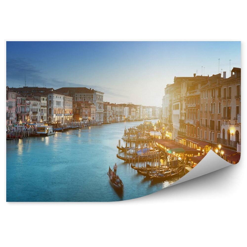 Fototapeta na ścianę widok kanał Grande Wenecja budynki łodzie światła gondole