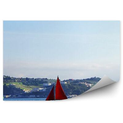 Okleina na ścianę Żaglówka na rzece miasto portugalia