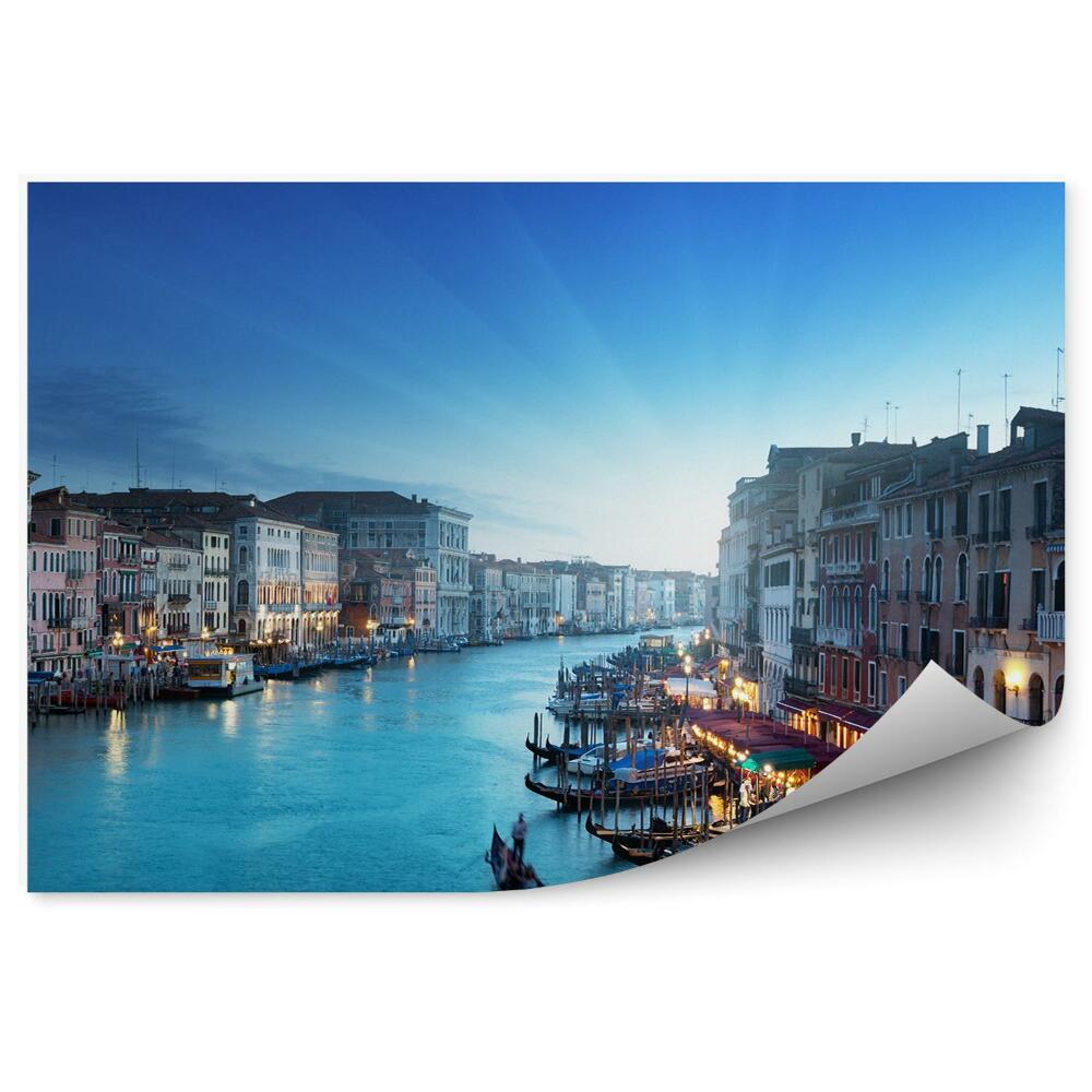 Fototapeta na ścianę widok kanał Grande Wenecja budynki łodzie światła gondole promienie