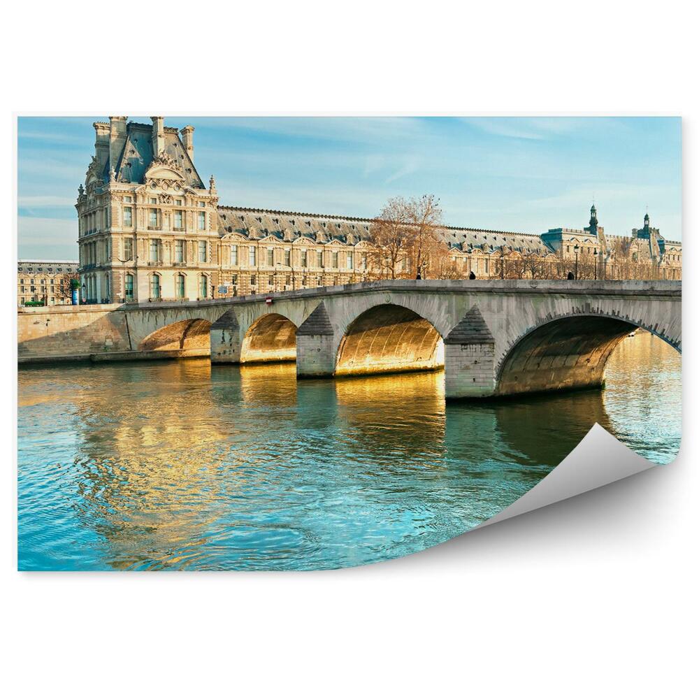 Fototapeta muzeum Luwr most nad Sekwana Paryż Francja