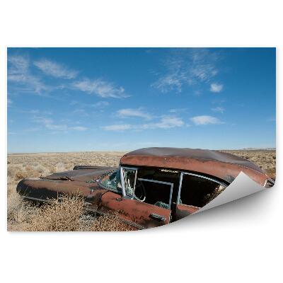 Okleina ścienna Stare zardzewiałe auto środek pustyni nowy meksyk