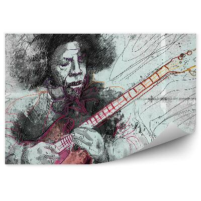 Fototapeta Gitarzysta muzyk rysowany abstrakcja