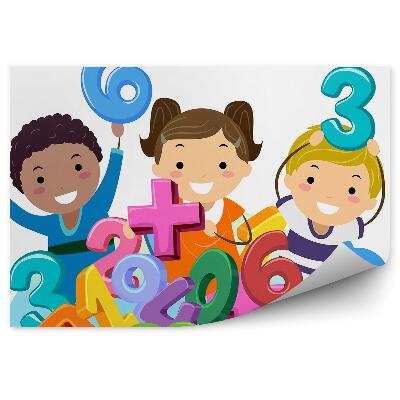 Okleina ścienna Cyferki matematyka szczęśliwe dzieci liczby