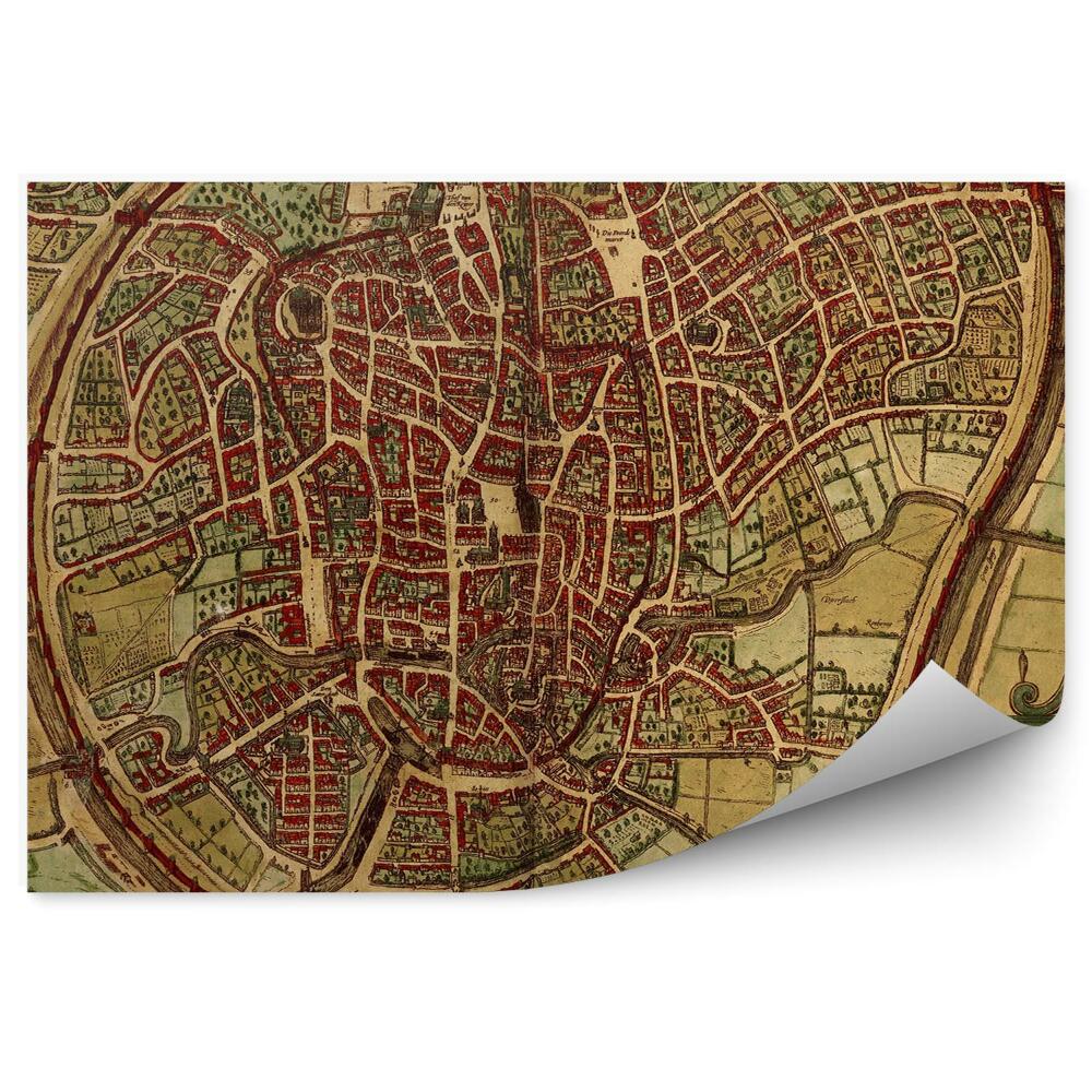Fototapeta na ścianę Brugia stara mapa plan miasta