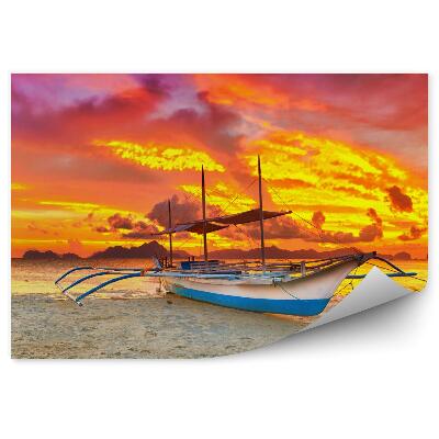 Fototapeta Łódź o zachodzie słońca