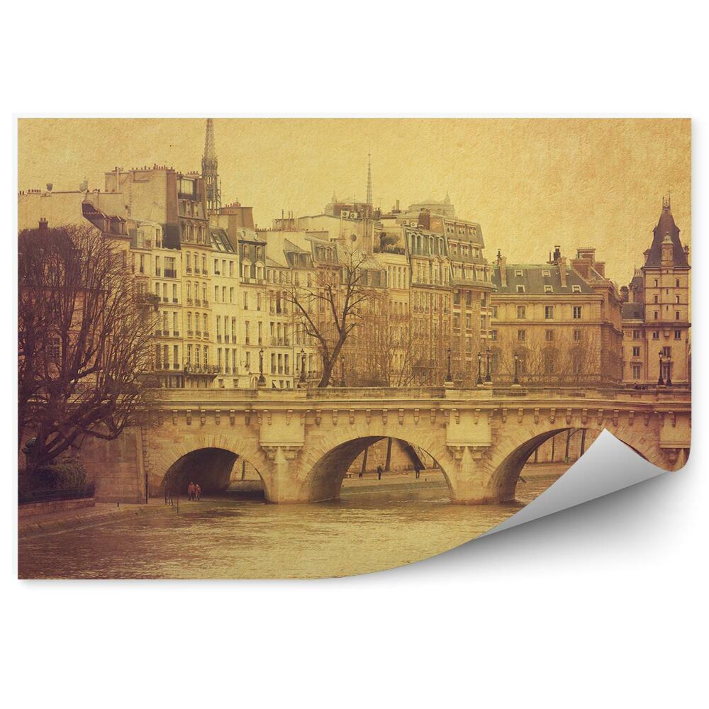 Fototapeta widok na Paryż Francja Sekwana retro