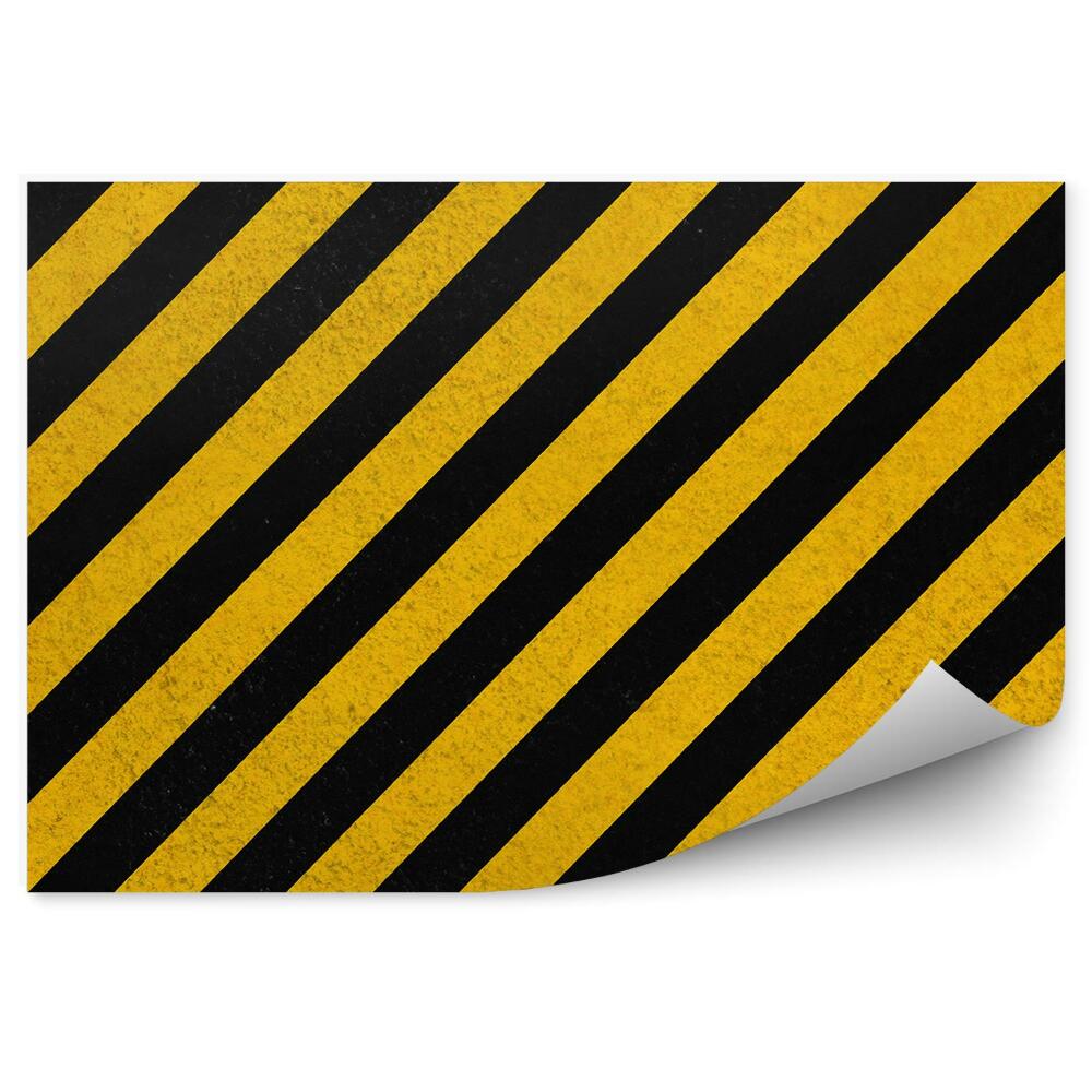 Fototapeta samoprzylepna Żółte czarne skośne paski tło wzór