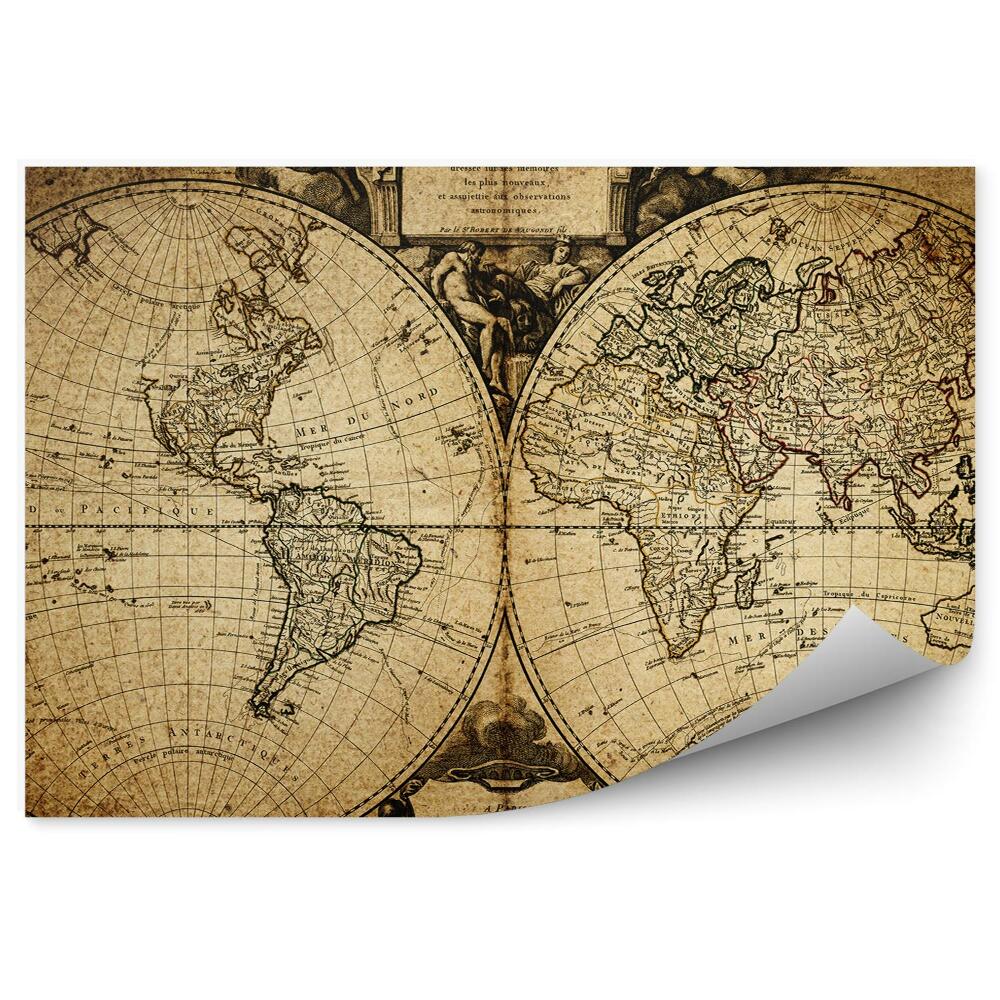 Fototapeta na ścianę Stara mapa świata 1752 retro vintage