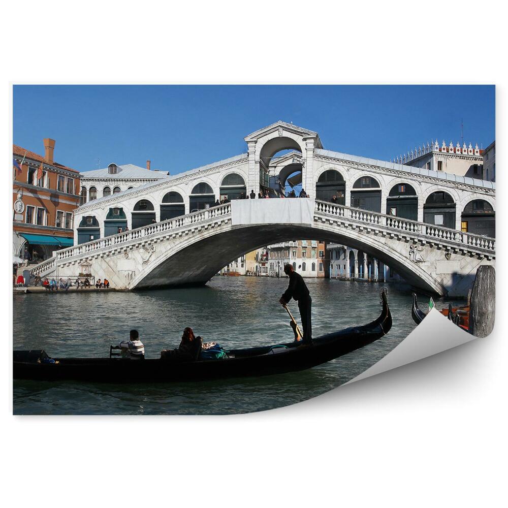 Fototapeta samoprzylepna Rialto most włochy gondola