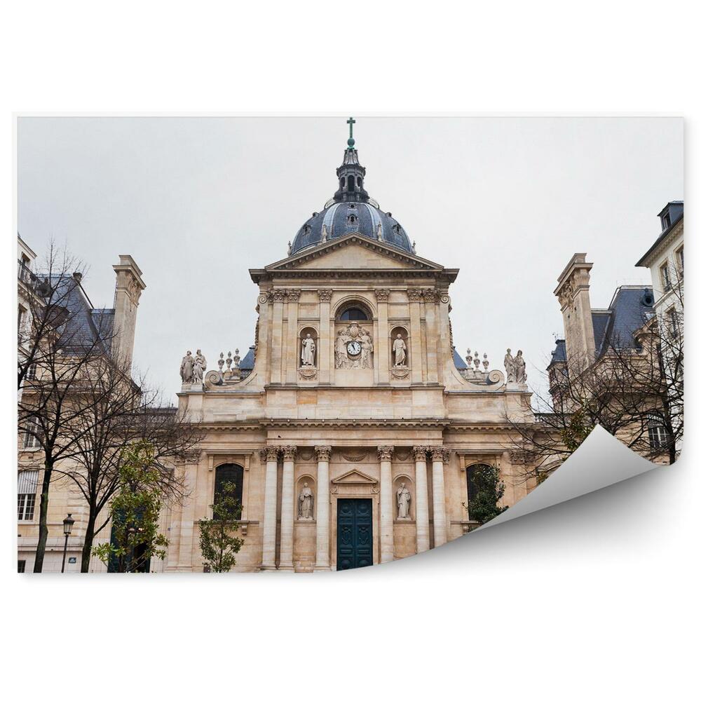 Fototapeta kaplica Sorbony budynki drzewa Paryż Francja