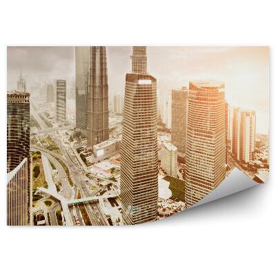 Okleina ścienna Nowoczesne budynki chiny szanghaj słońce światło