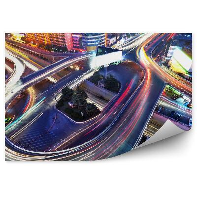 Okleina ścienna Miasto kolory światła ruch życie budynki