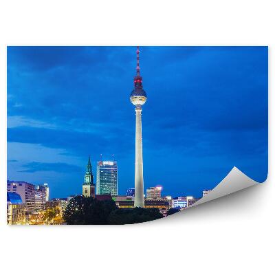 Fototapeta wieża telewizyjna widok Berlin światła noc