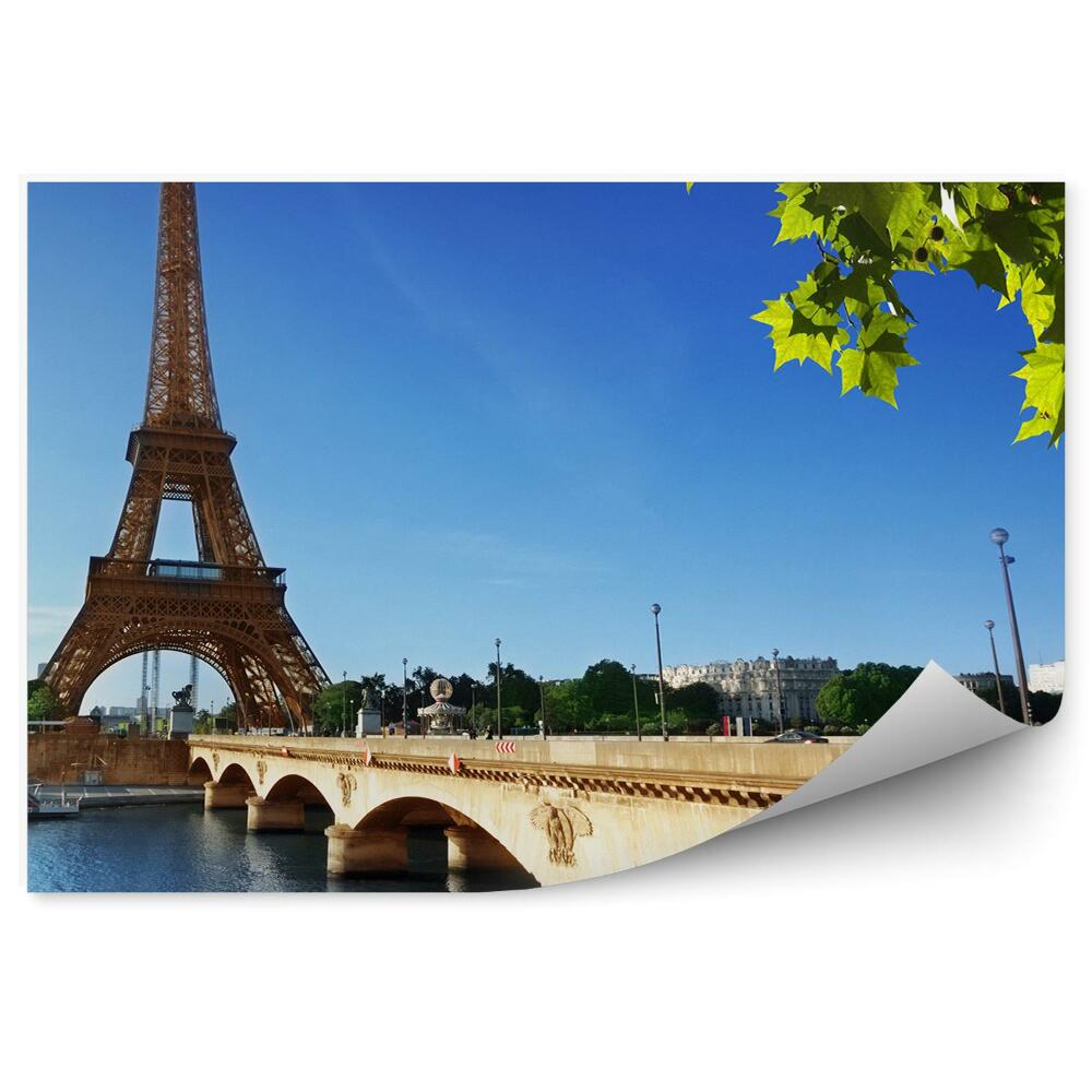 Fototapeta samoprzylepna Rzeka paryż wieża eiffla drzewa