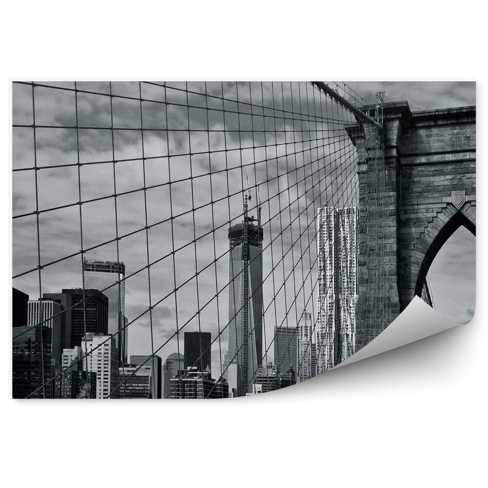Okleina na ścianę Czarno-biały most brookliński ameryka