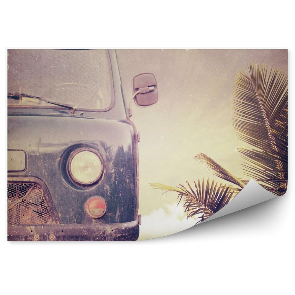 Fototapeta Stary samochód plaża palma