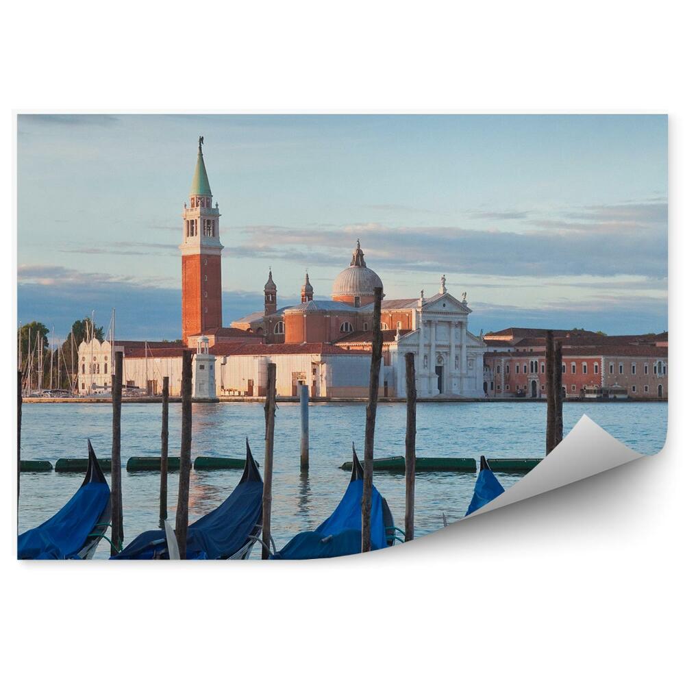 Fototapeta na ścianę piękny kościół San Giorgio Maggiore gondole Wenecja chmury