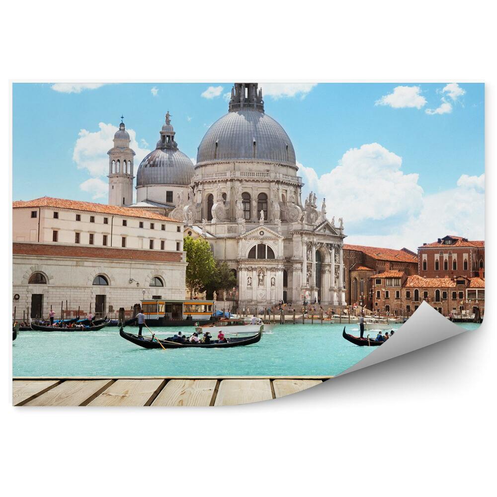 Fototapeta na ścianę Bazylika Santa Maria della Salute gondole kanał Grande deska Wenecja Włochy