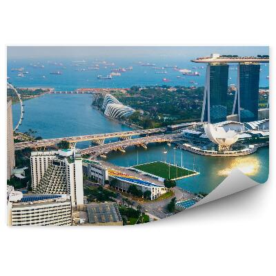 Okleina na ścianę widok z lotu ptaka Singapur