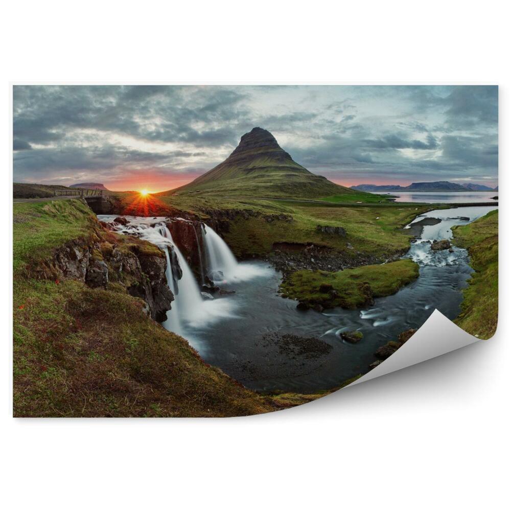Fototapeta Islandia wiosna krajobraz panorama i zachód słońca