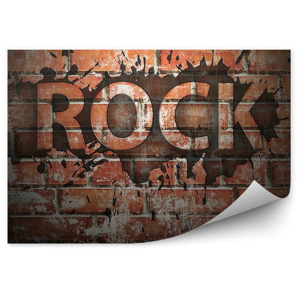 Fototapeta Ściana mur napis Rock