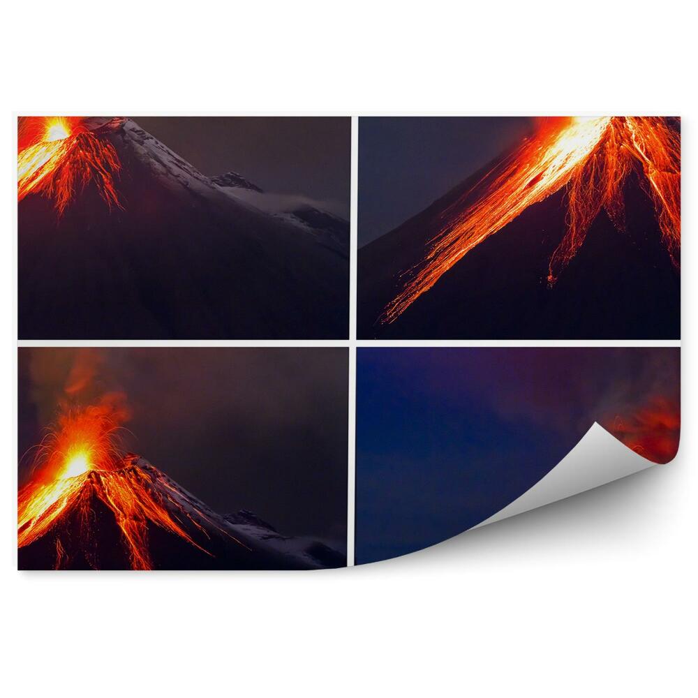 Okleina na ścianę Erupcja wulkanu tungurahua kolaż