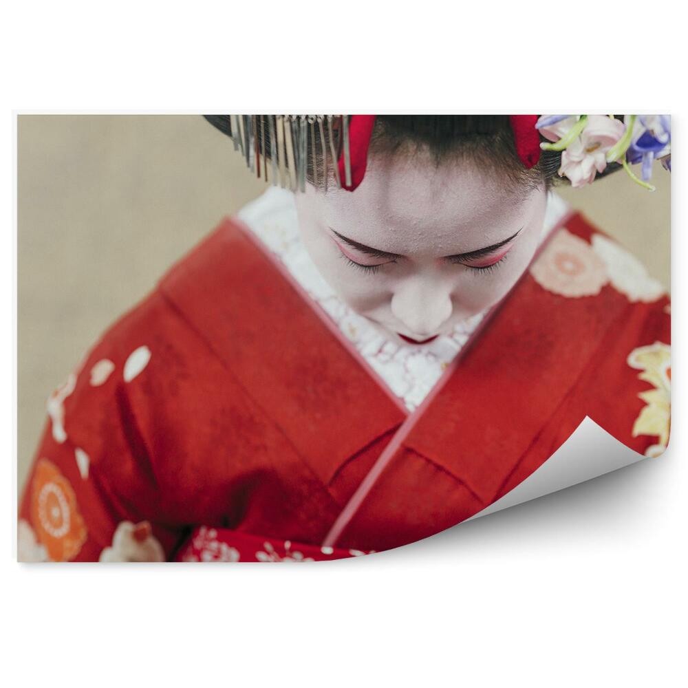 Fotopeta Makijaż gejszy kimono zbliżenie kobieta