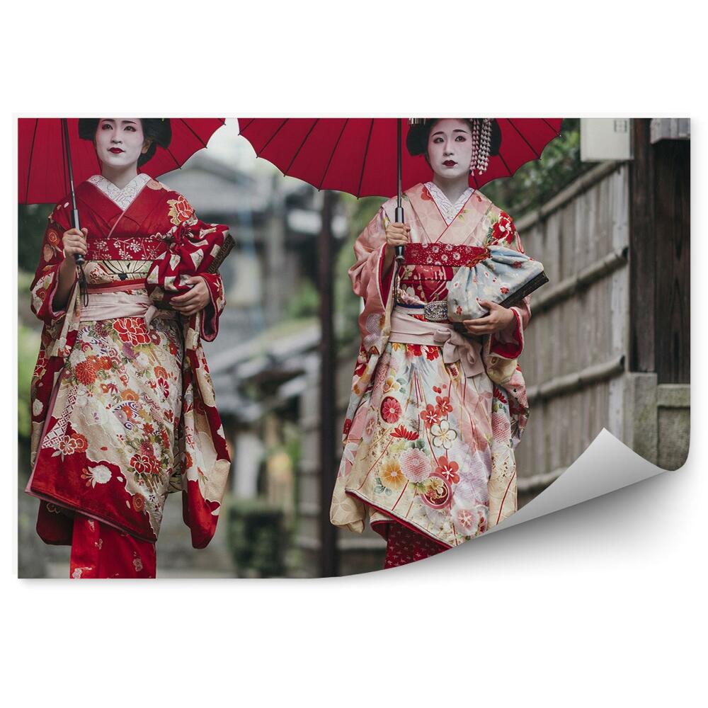 Fotopeta Kobiety parasole deszcz miasto japonia