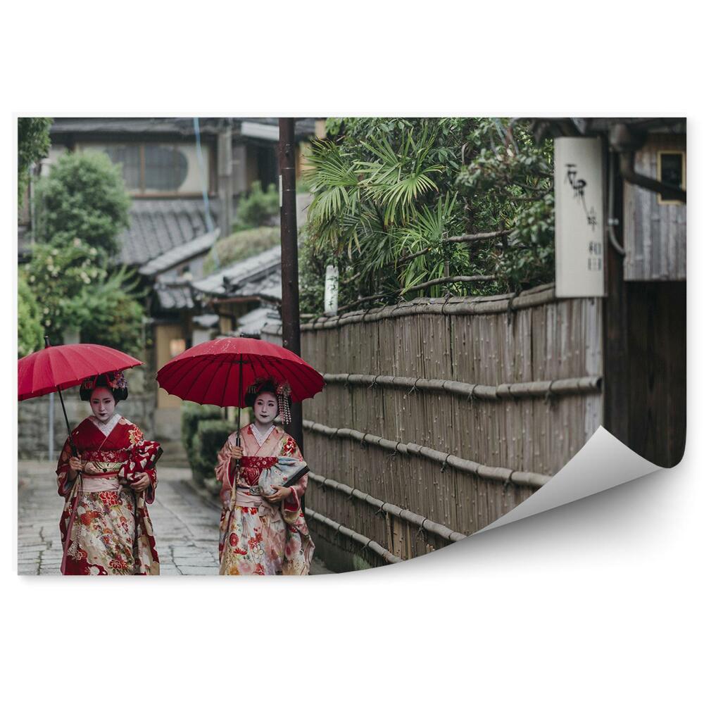Fotopeta Japonia gejsza kobieta kimono natura spacer